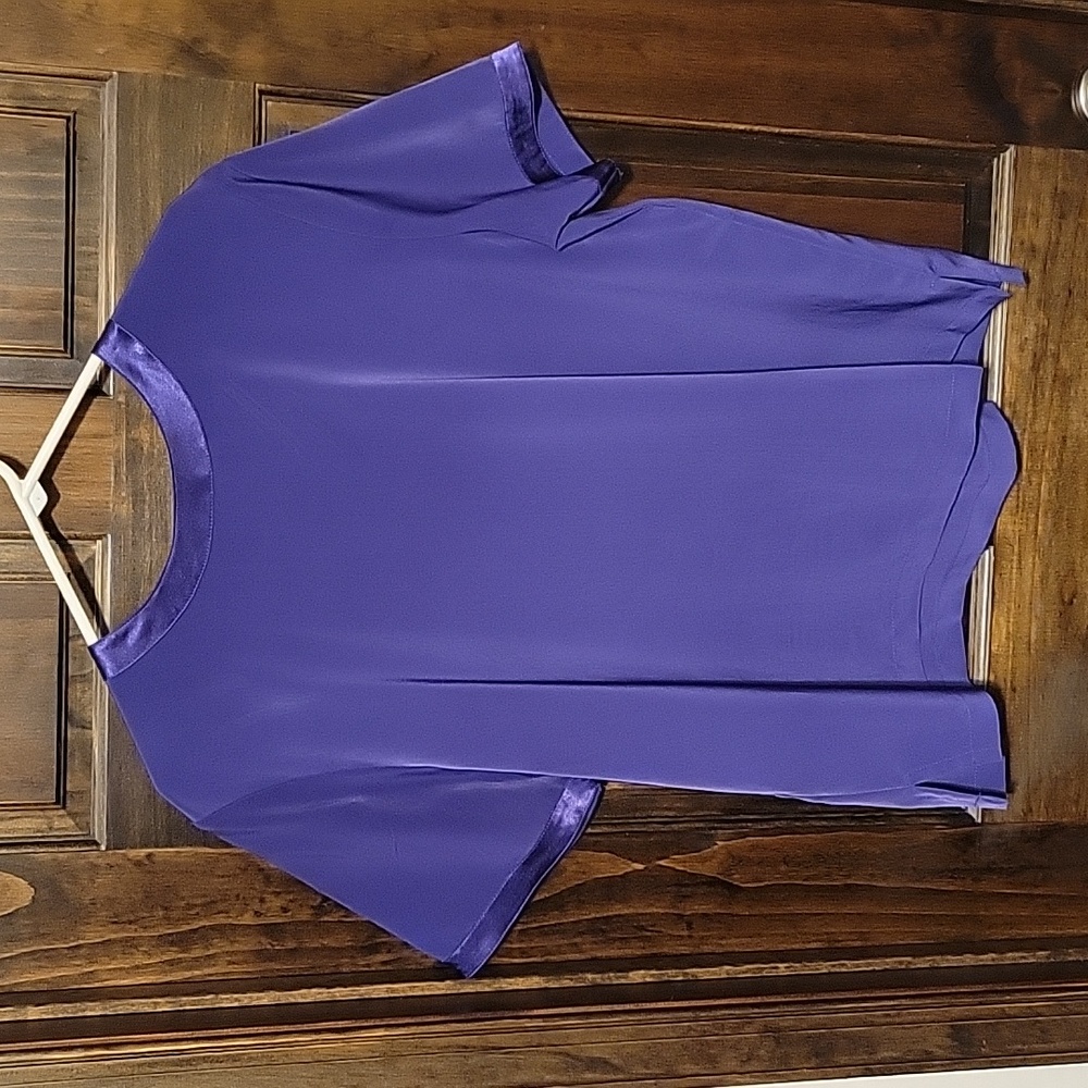 Rich purple polyester blouses NWOT